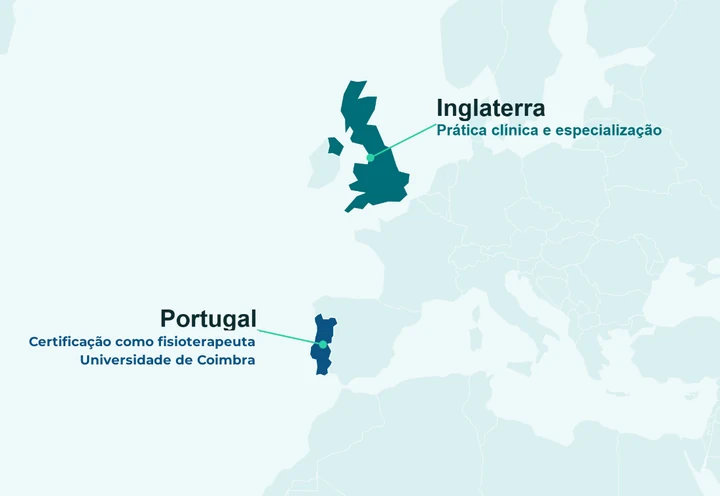 Mapa da Europa destacando Inglaterra e Portugal